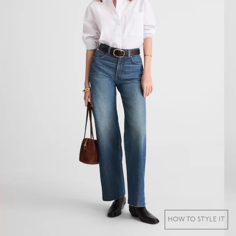 Madewell Blue Denim Wide-Leg Jeans
